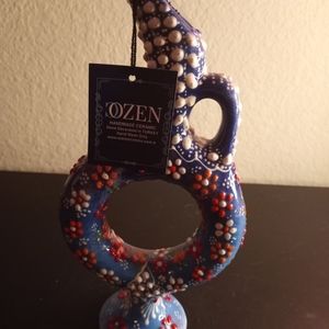 Handmade Ozen Turkish Ceramic Hittite Art 9" Pitcher